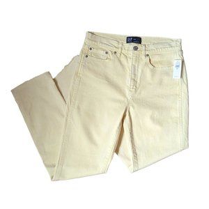 GAP Denim Hi-rise Cigarette Jeans Pastel Yellow (NWT)